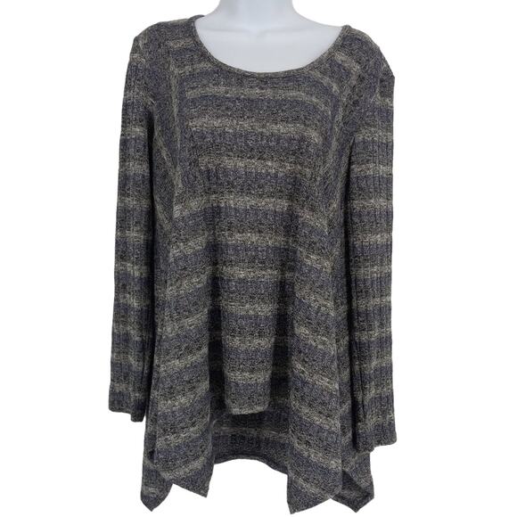 Knox Rose Ribbed Asymmetrical Hem Top - Picture 1 of 8